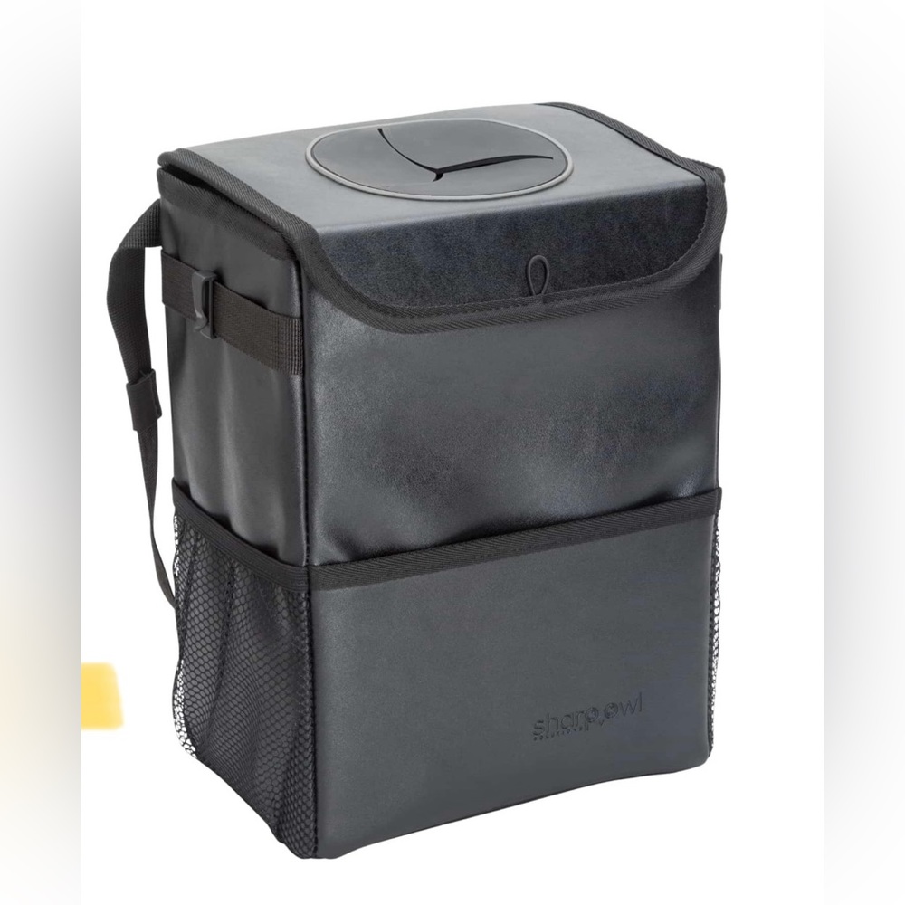 Sharp Owl Solutions Car Trash Can Black